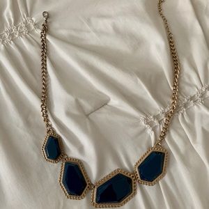 Gold and navy statement necklace